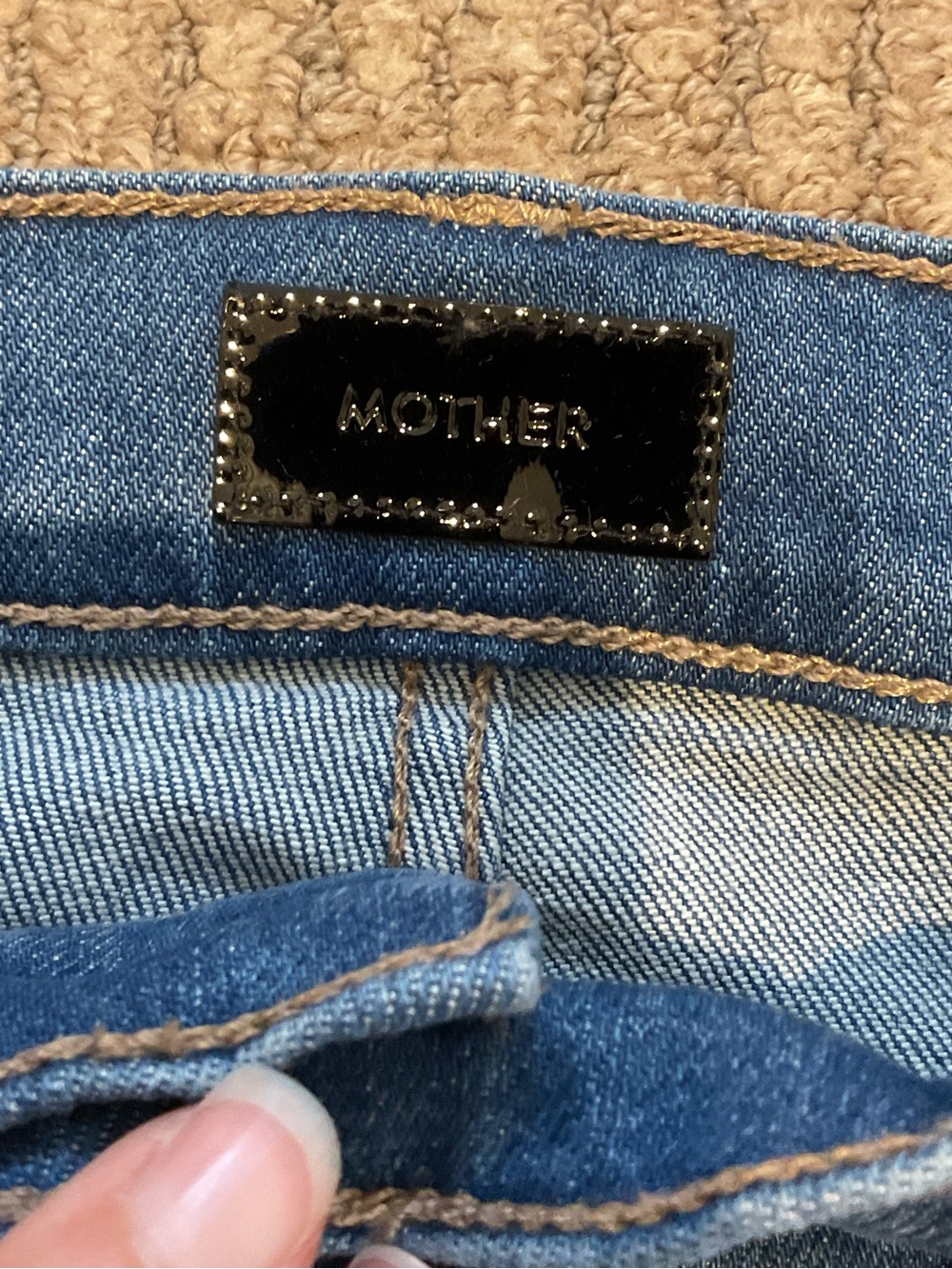 MOTHER jeans womens stashed hustler roller sneak nwt 23 denim 70s zip fly pocket - Picture 7 of 14